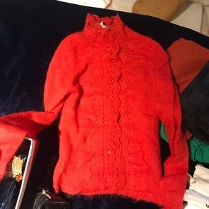 Sézane red wool sweater/cardigan, Size S